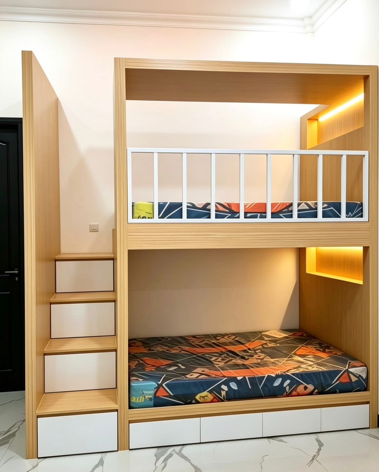 BUNK BED WITH STORAGE STAIRS & DRAWERS