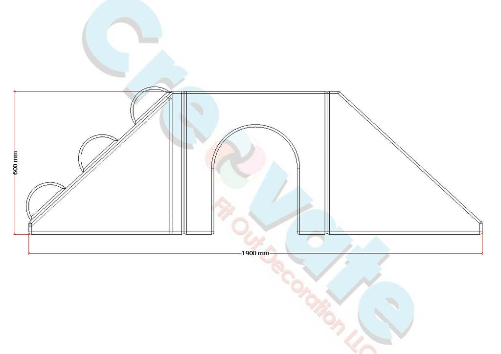 TUNNEL WITH SLIDE AND BUMP RAMP
